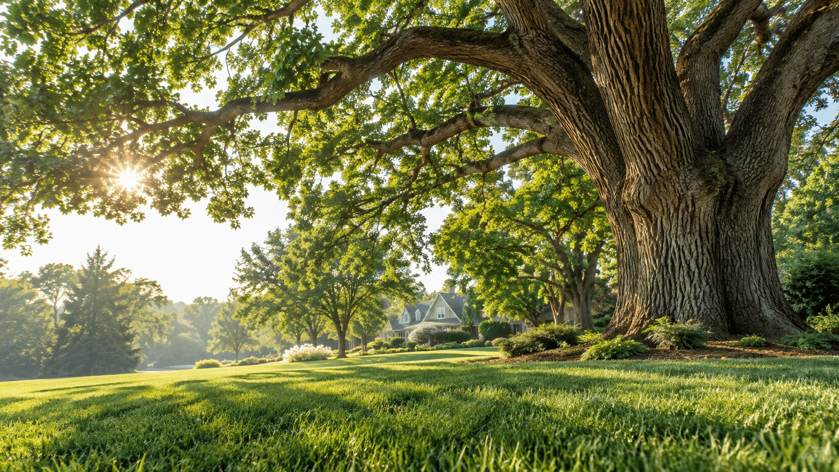 AI-generated illustrative trees setting, not this business’s completed project